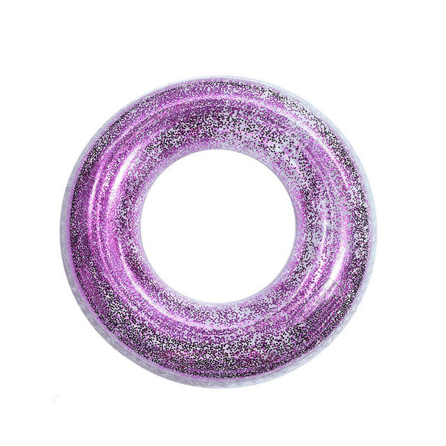 Transparent Sequined Inflatable Swimming Ring